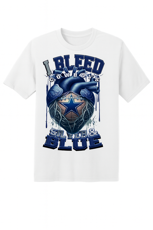 I BLEED NFL TEAM HEART T-SHIRT