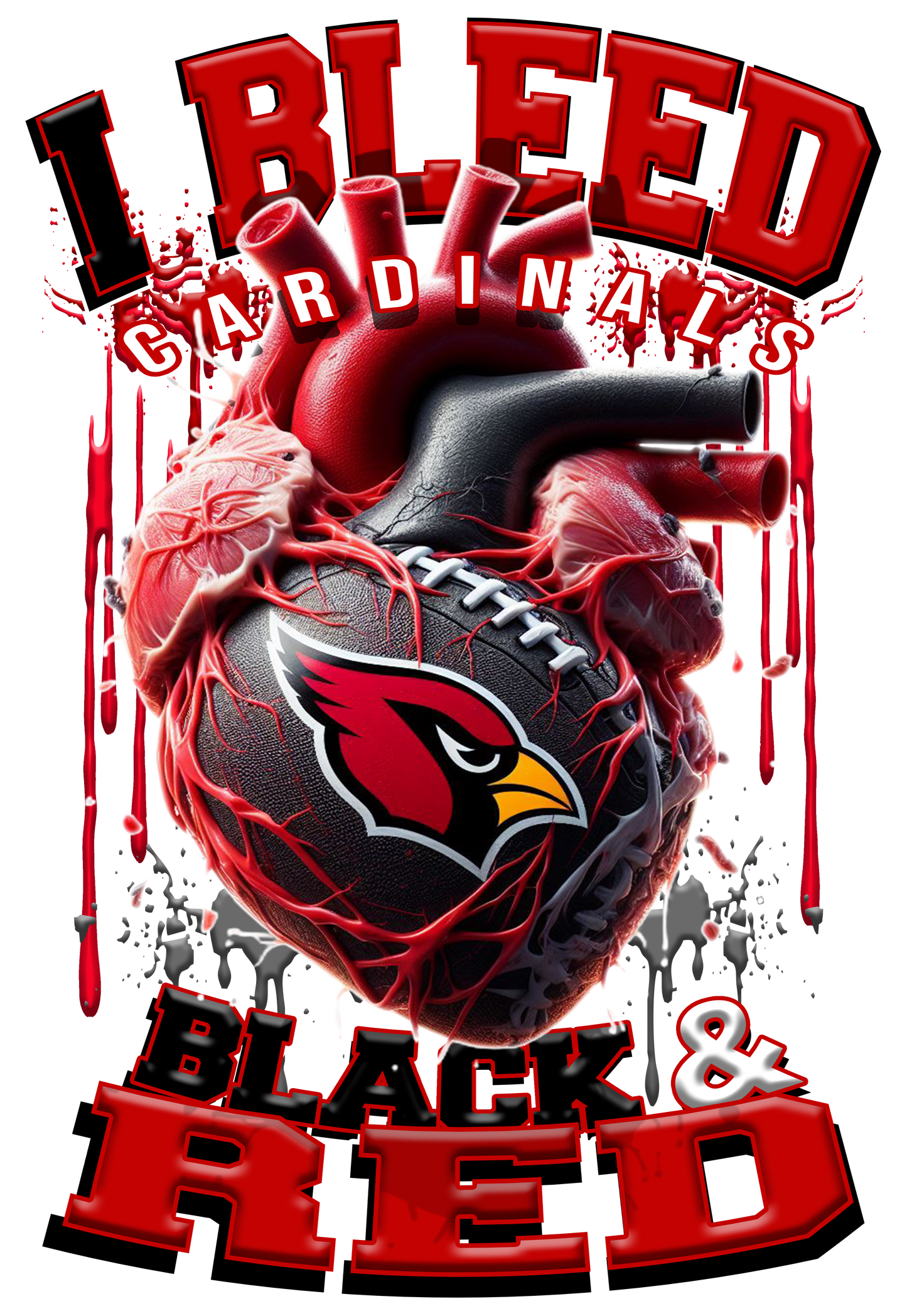 I BLEED NFL TEAM HEART T-SHIRT