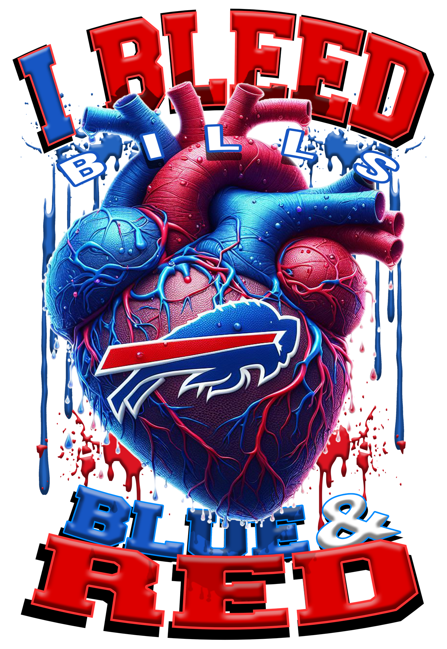 I BLEED NFL TEAM HEART T-SHIRT
