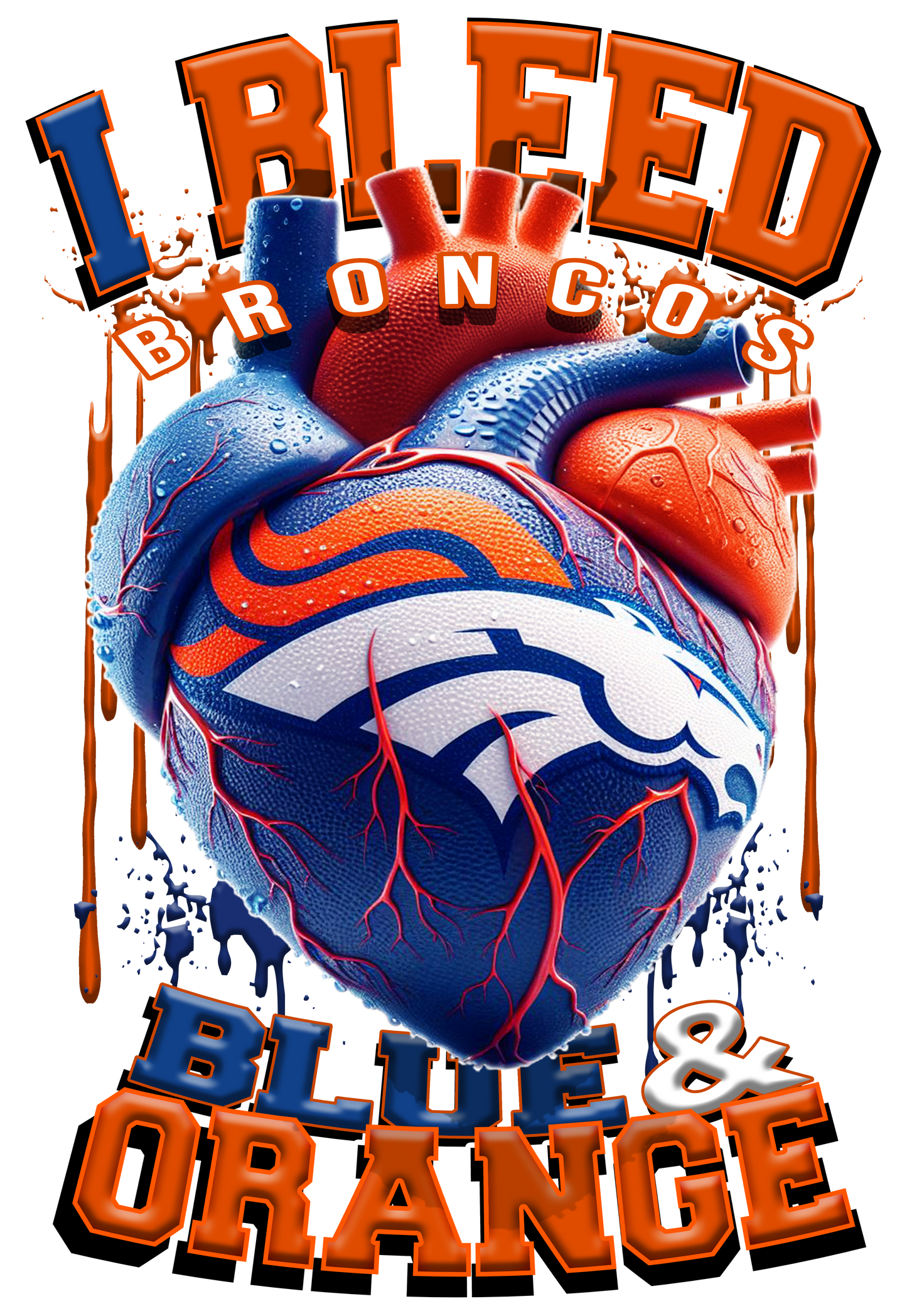I BLEED NFL TEAM HEART T-SHIRT