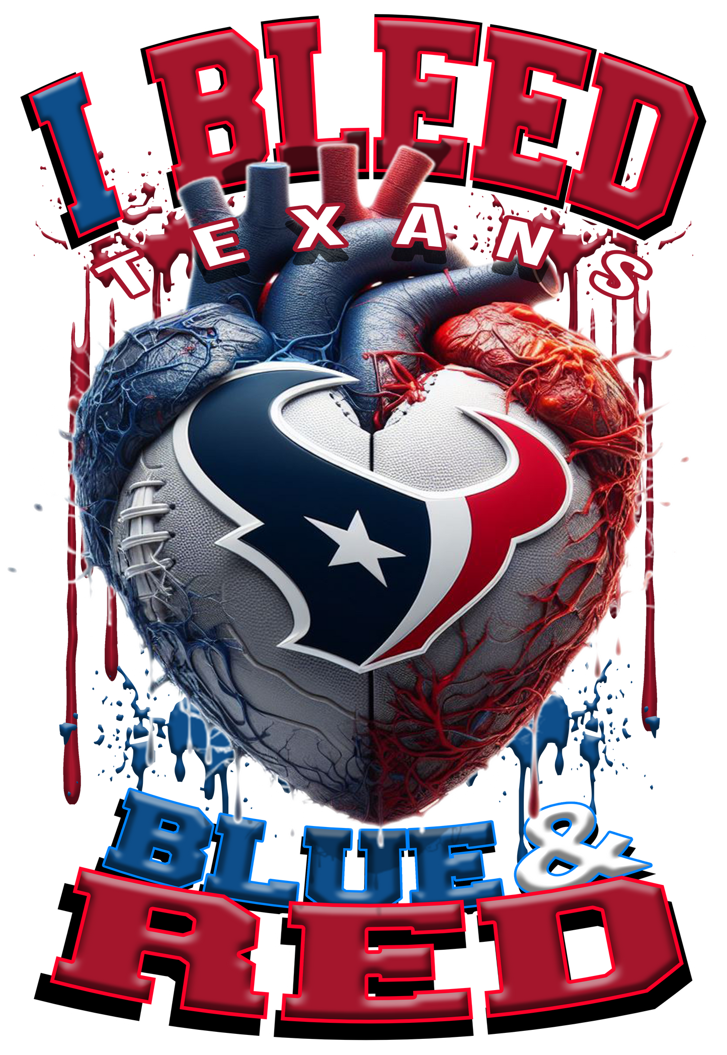 I BLEED NFL TEAM HEART T-SHIRT