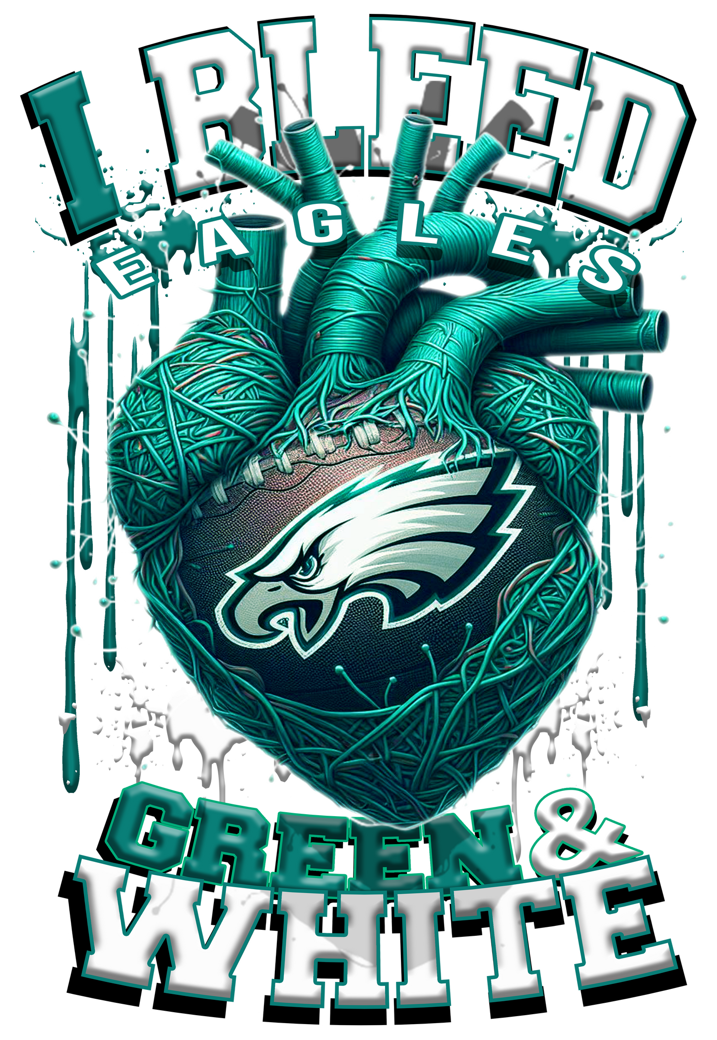 I BLEED NFL TEAM HEART T-SHIRT