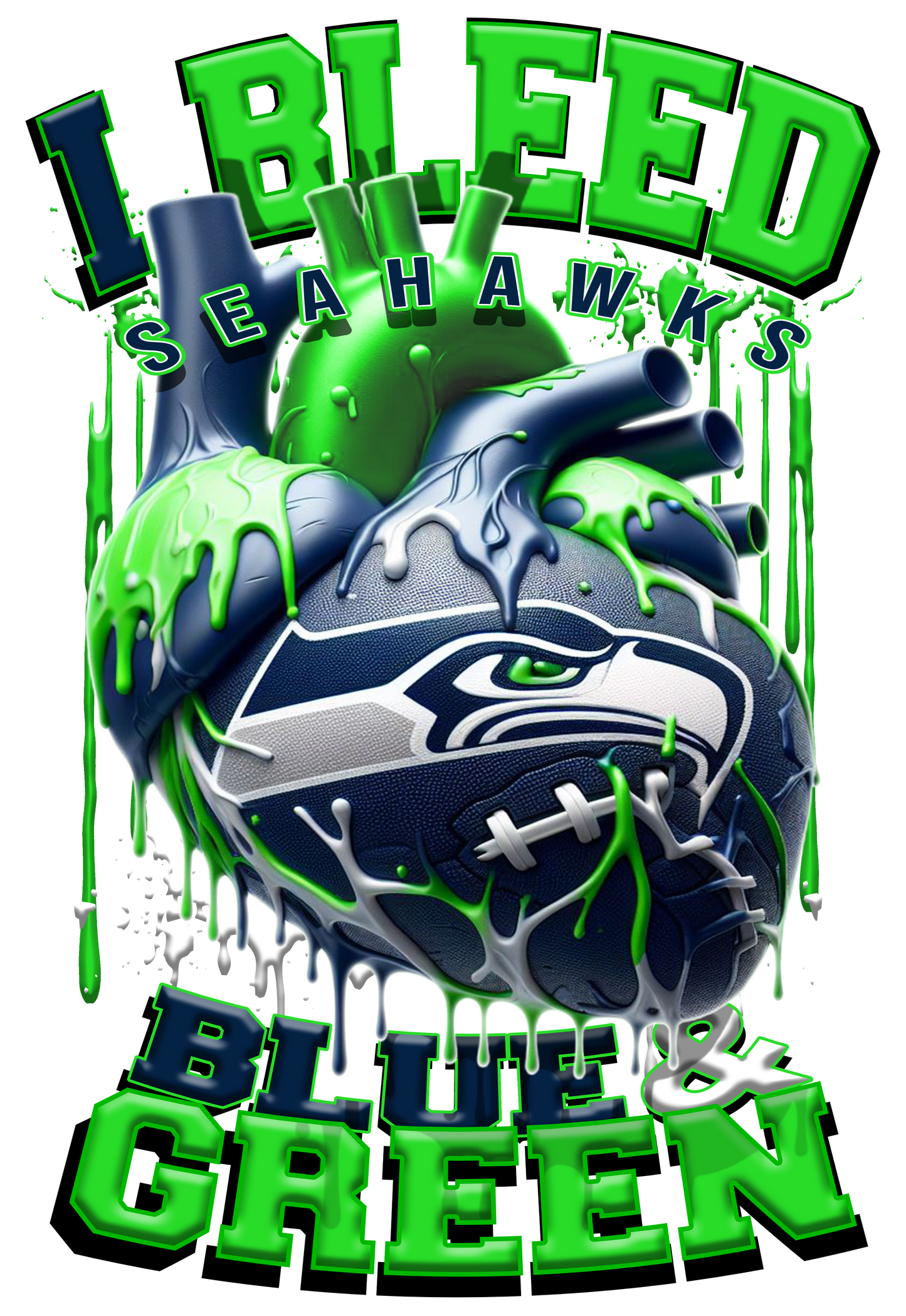 I BLEED NFL TEAM HEART T-SHIRT