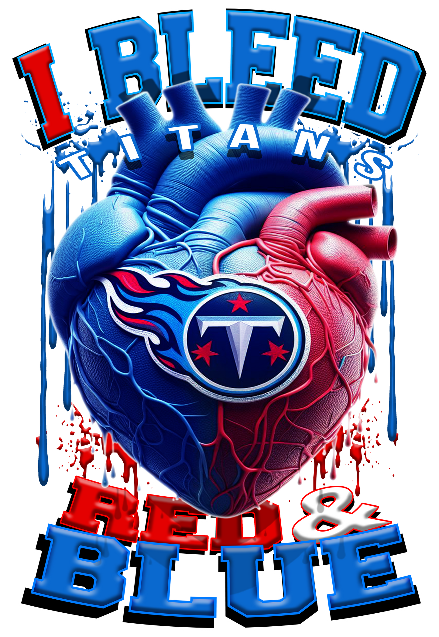 I BLEED NFL TEAM HEART T-SHIRT