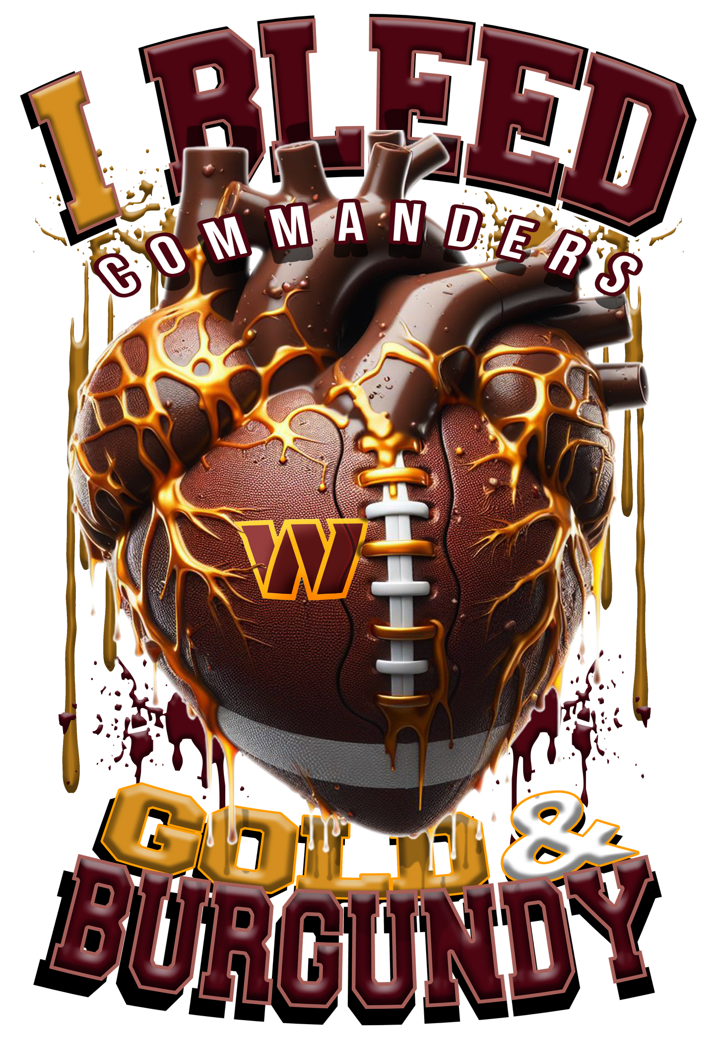 I BLEED NFL TEAM HEART T-SHIRT